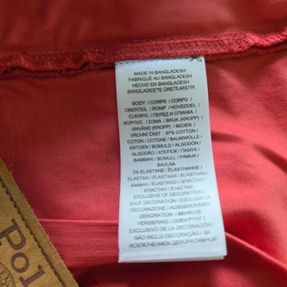 Polo Ralph Lauren Mens Varick Slim Straight Pants Red Salmon Pink 44B x 30